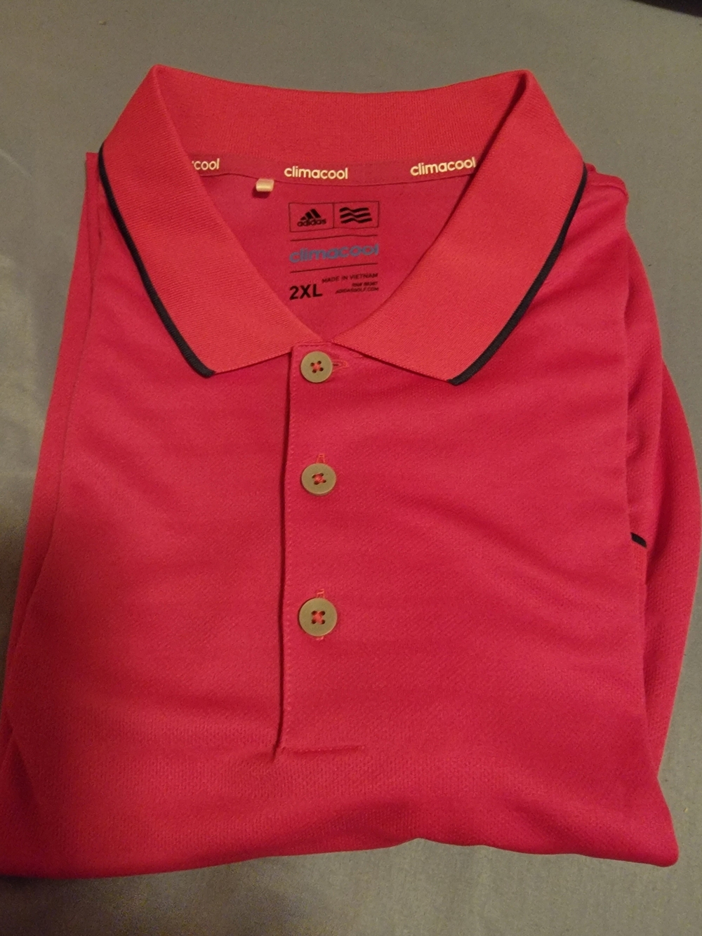 adidas Pink Men’s Polo with Contrast Piping